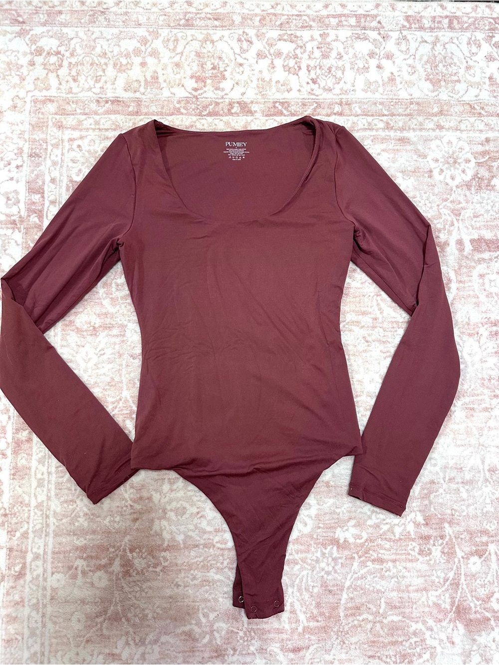 PUMIEY 🪷 Dusty Rose Scoop Neck Bodysuit - Picture 3 of 10